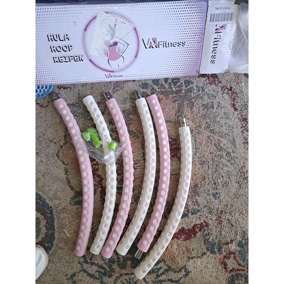 NIB-Overstock Europe - Pink & Cream Exercise Hula Hoop - Picture 3 of 9